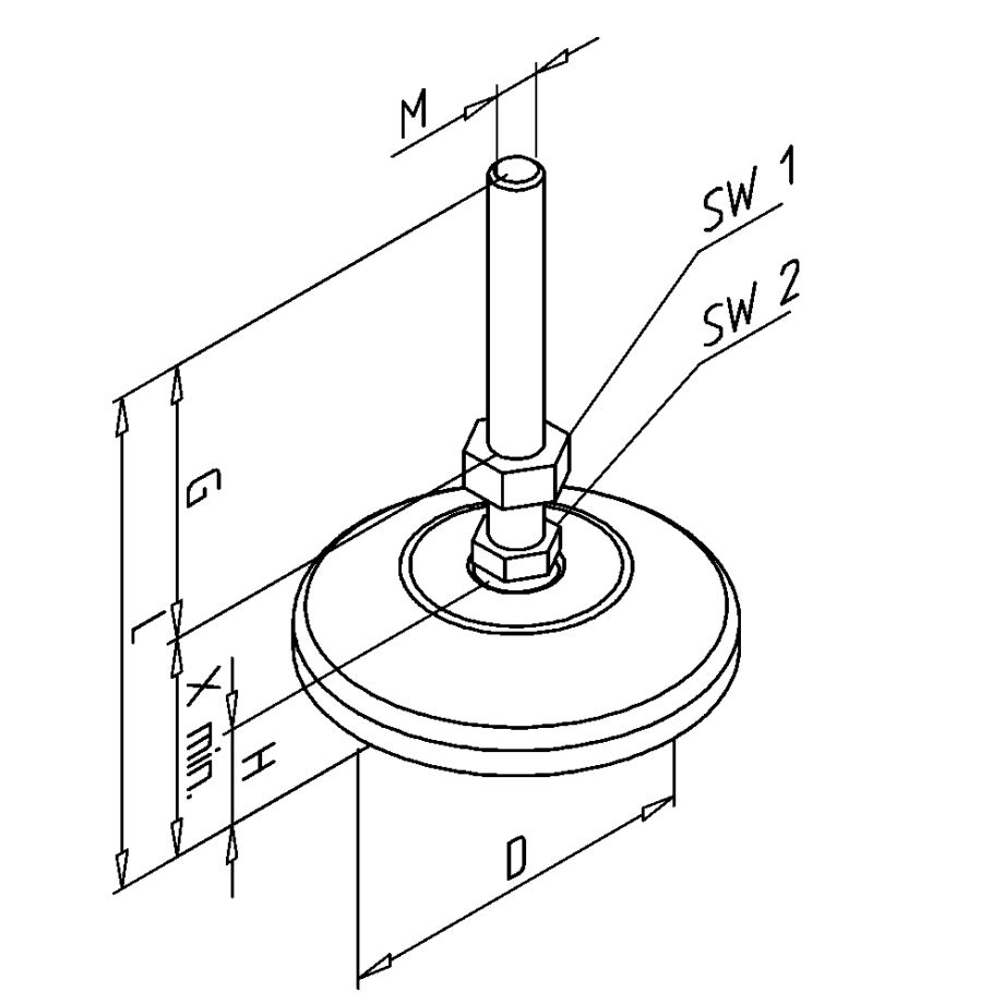 Gelenkfuss M10 D80