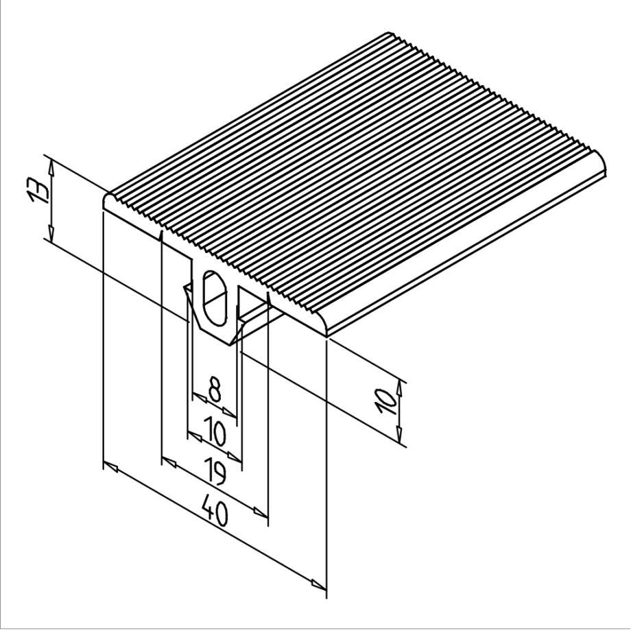 Auflageprofil 45 NBR schwarz