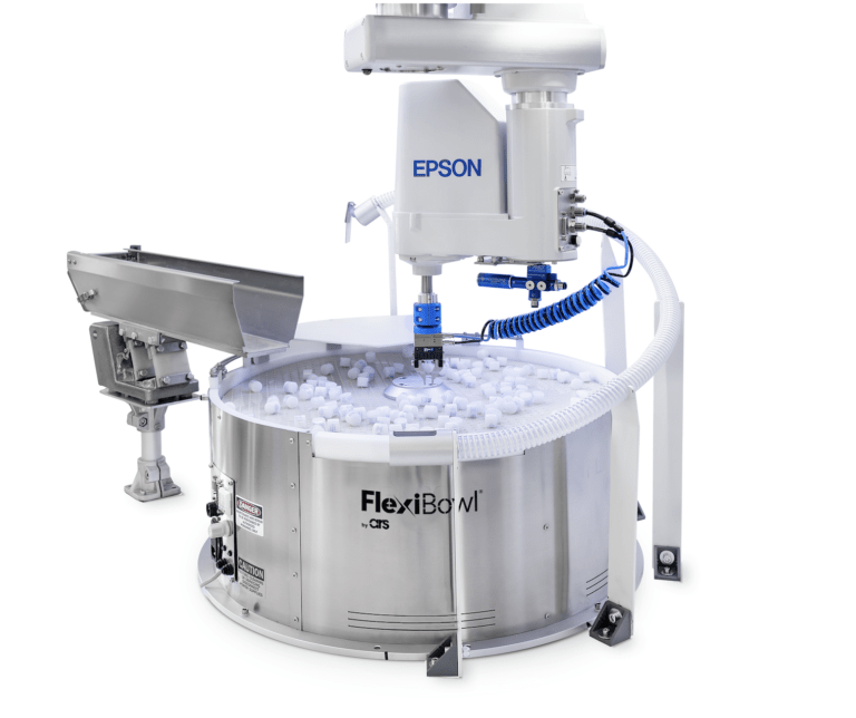 EPSON GX-SCARA Roboter mit ARS Flexibowl-System zur Teilezuführung
